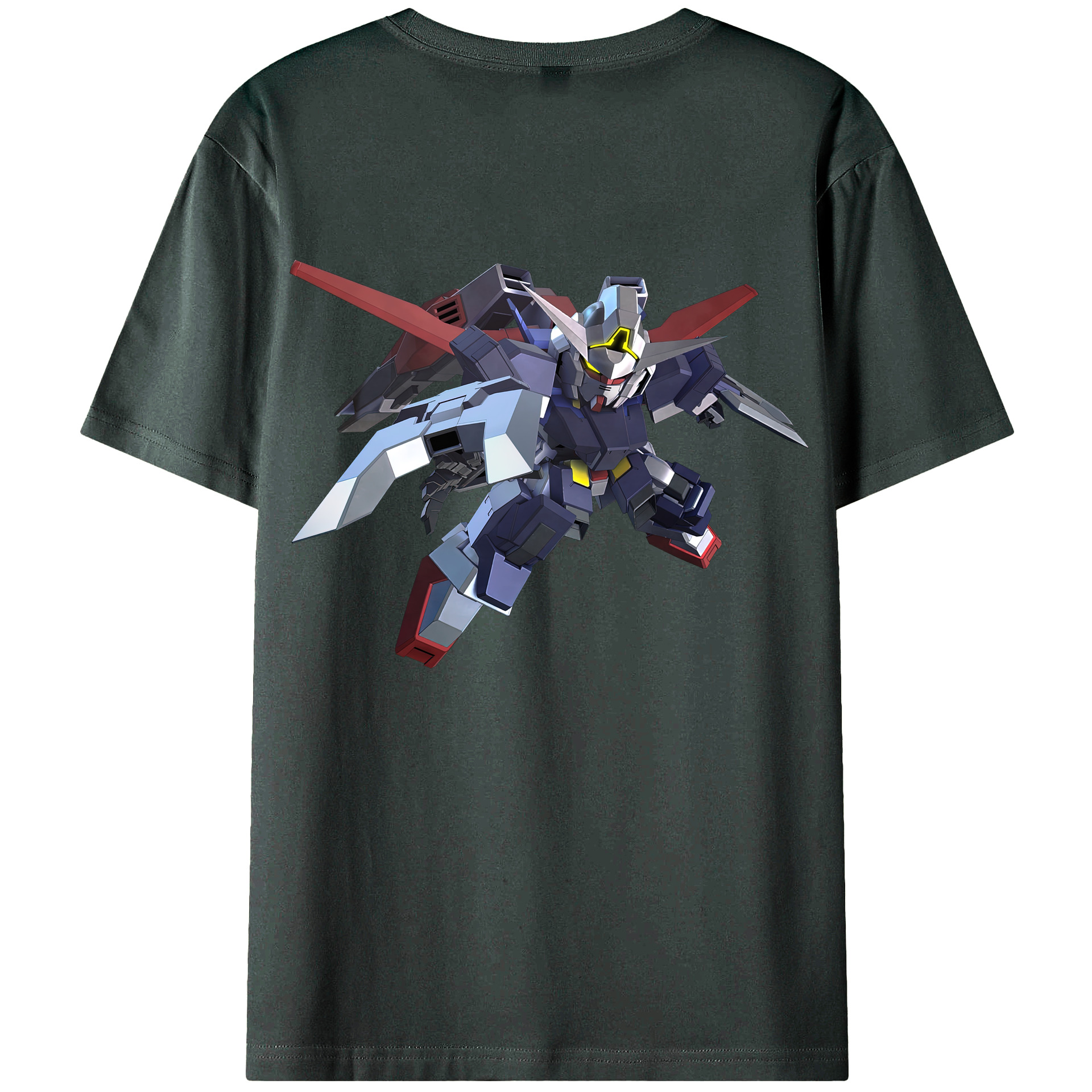 （画像用） 機動戦士ガンダム Mobile Suit Gundam 綿100％ メンズ半袖Tシャツ（バックプリント） 通気性